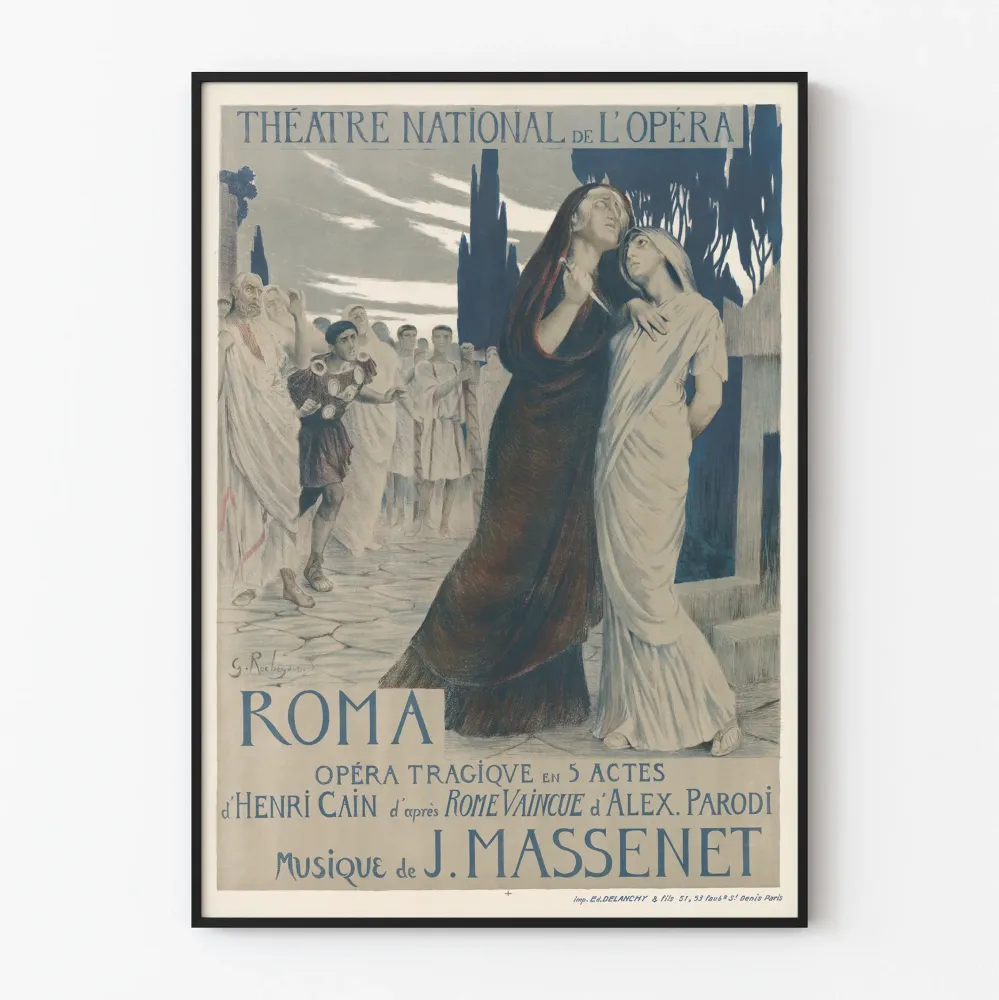 Teatteri Kansallisen oopperan juliste Roomasta J. Massenet