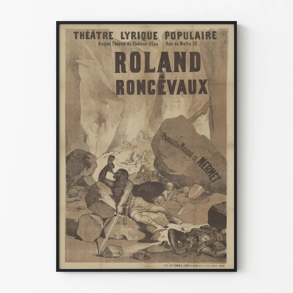 Teatteri Lyrique Populaarinen Roland Roncevaux - Vintage-seinäkollaustarra