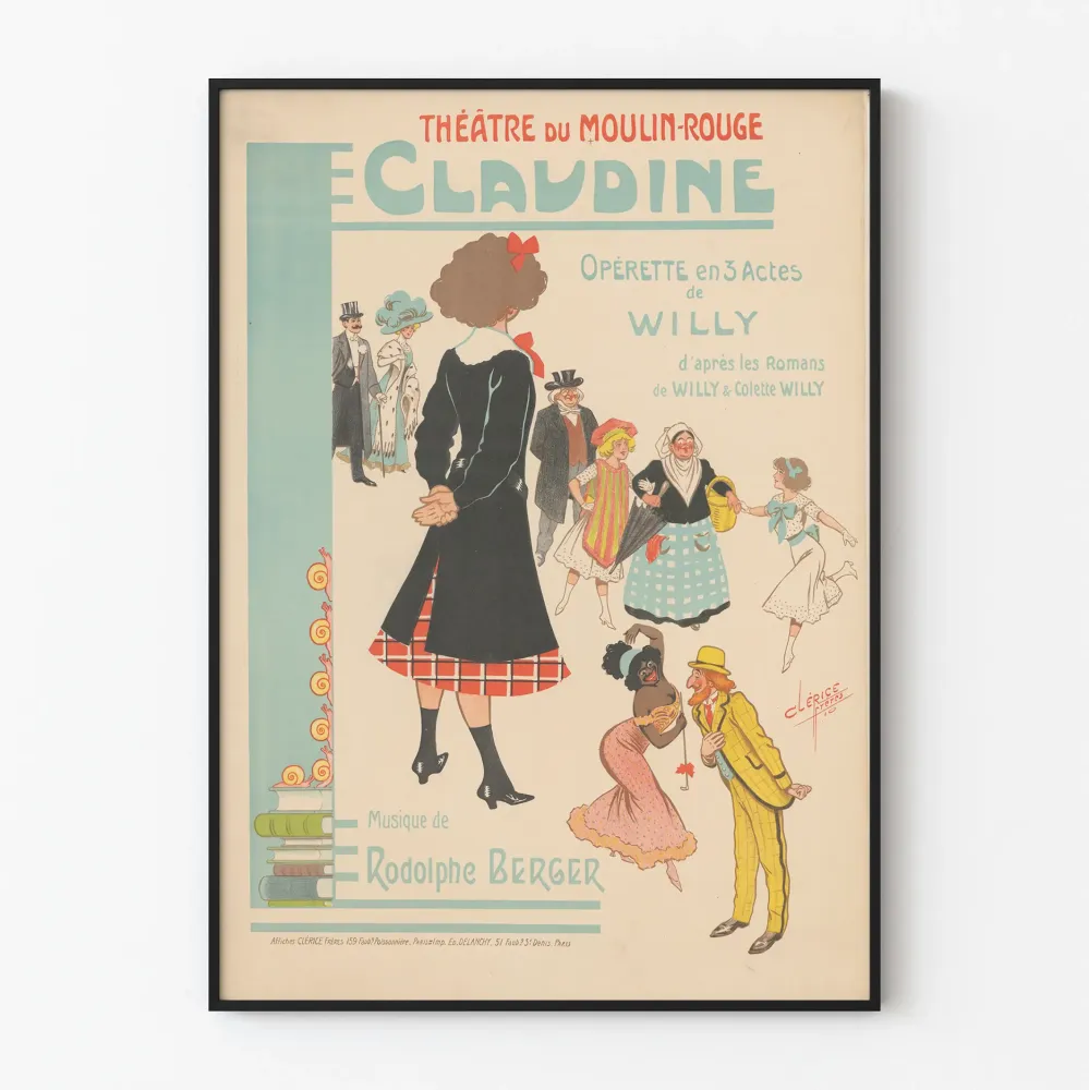 Teatteri Moulin-Rougen juliste - Claudine, operetti kolmessa näytöksessä