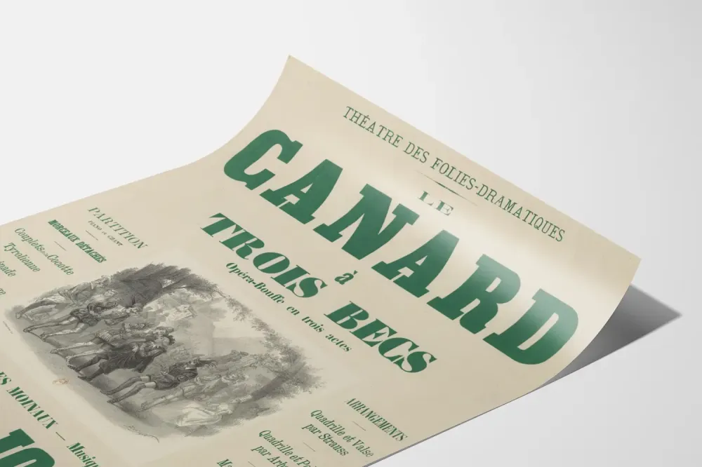 Teatterijuliste Le Canard à Trois Becs - Operetti kolmessa näytöksessä