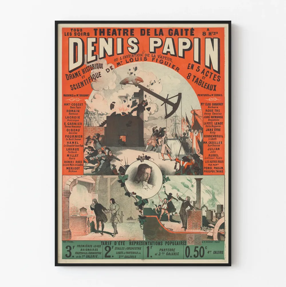 Teatterijuliste Denis Papin - Historiallinen ja tieteellinen draama