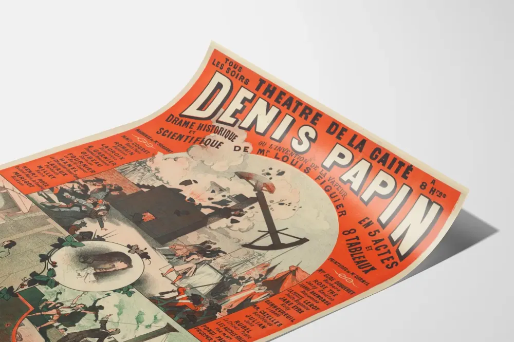 Teatterijuliste Denis Papin - Historiallinen ja tieteellinen draama