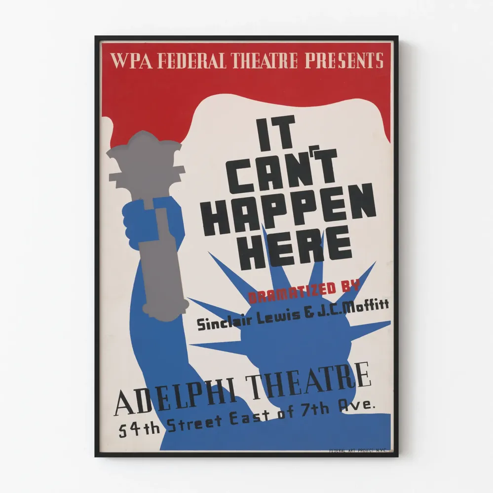 Teatterijuliste Se täällä ei voi tapahtua WPA liittovaltion teatteri