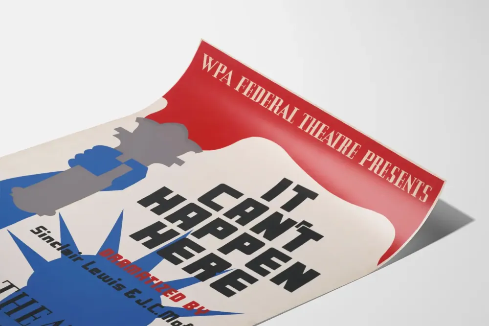 Teatterijuliste Se täällä ei voi tapahtua WPA liittovaltion teatteri