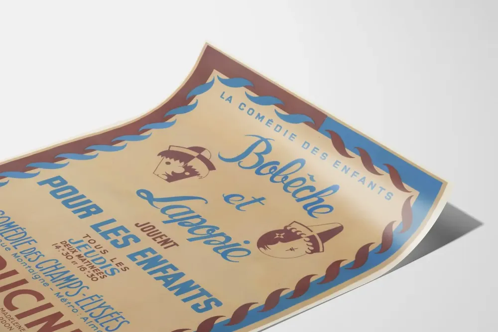 Teatterin juliste La Comédie des Enfants Bobèche ja Lapopie
