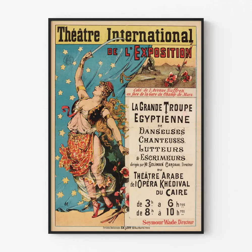 Teatterin kansainvälinen juliste näyttelyn - suuri egyptiläinen ryhmä