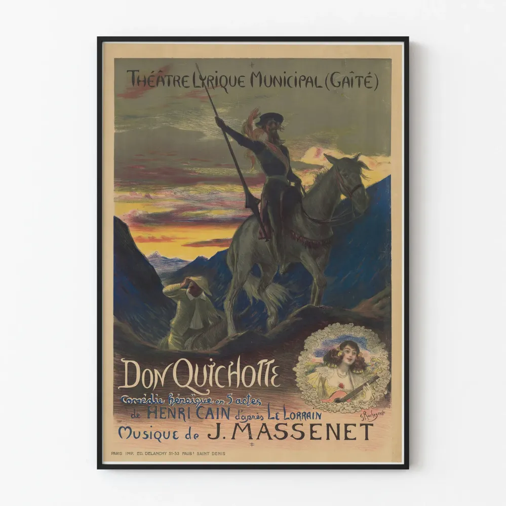 Teatterin Lyyrinen Kaupunginmuseon Gaîté Don Quijote Massenet Juliste