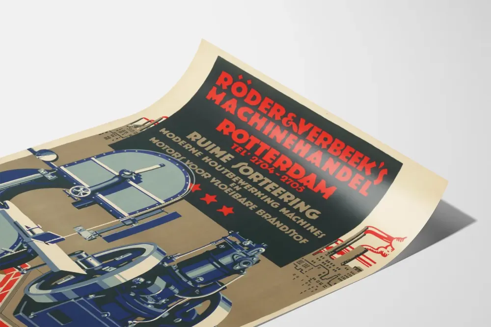 Teollinen juliste Rôder & Verbeek Rotterdam seinäkoristetta varten