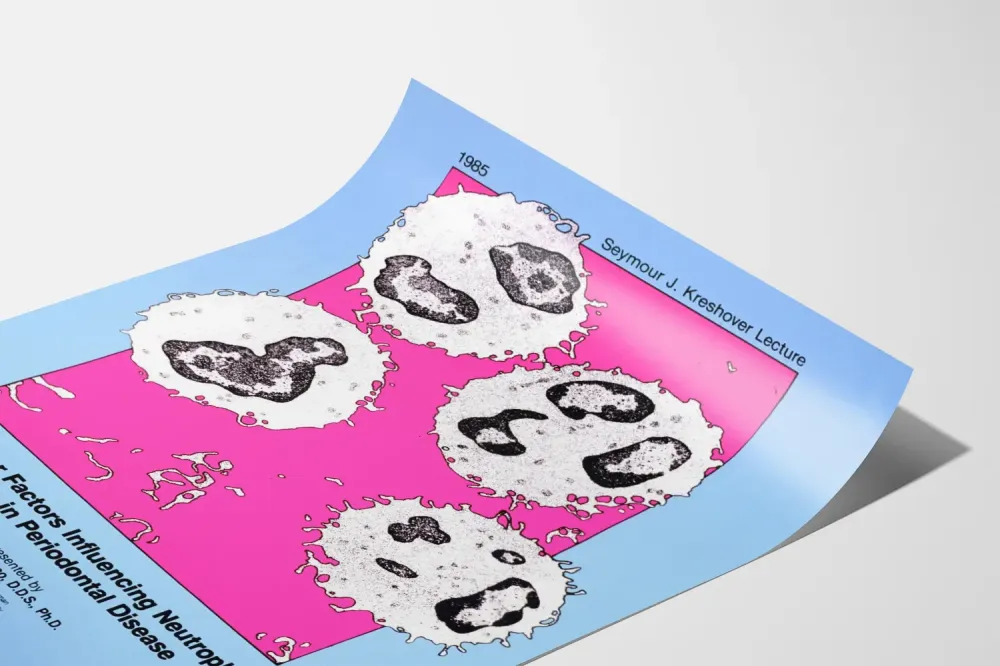 Tieteellinen juliste neutrofiilien virheiden molekulaarisista tekijöistä parodontiitissa