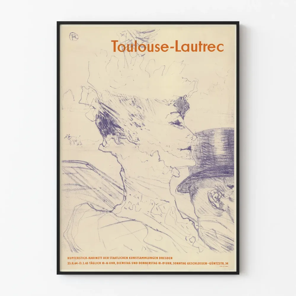 Toulouse-Lautrec-tyylinen piirustustyyliinen koristejuliste