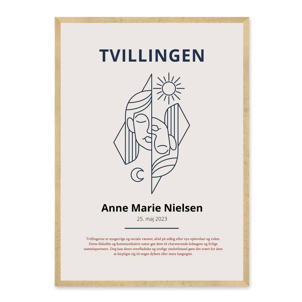Tvillingen Stjernetegn Plakat