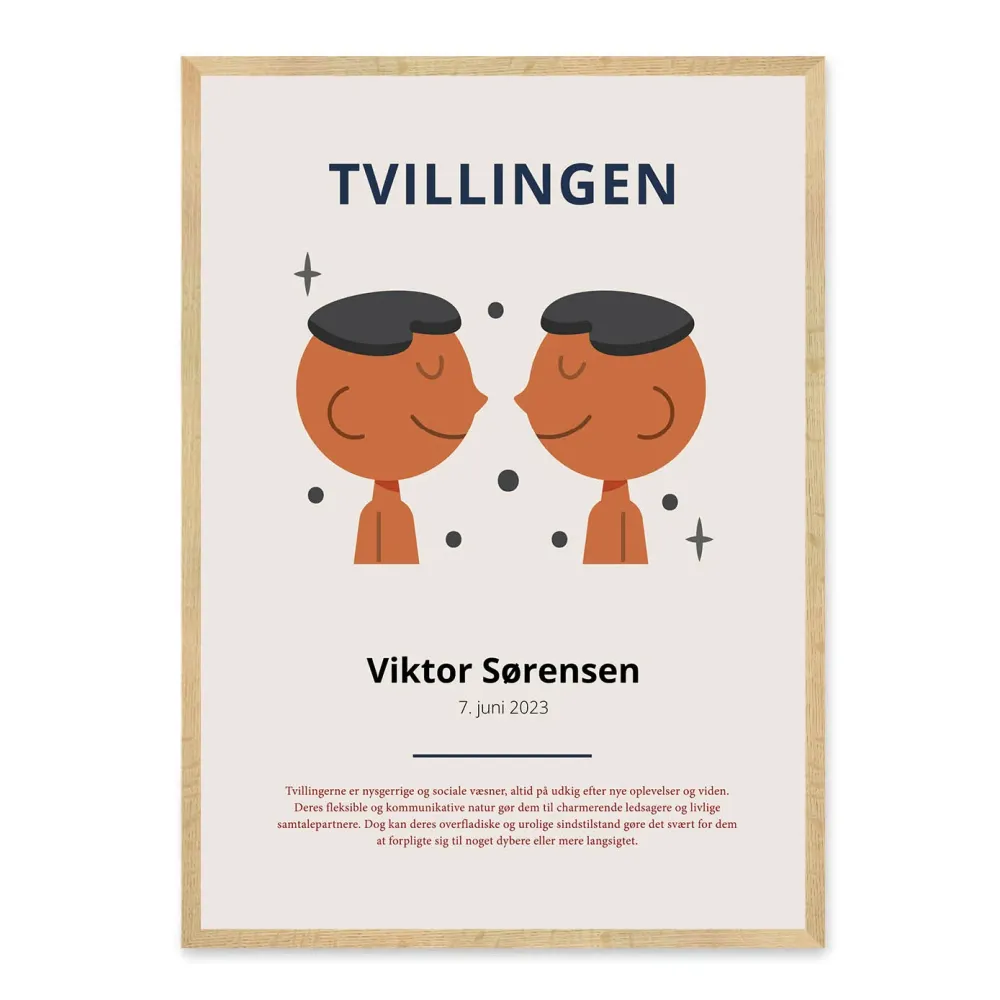 Tvillingen Stjernetegn Plakat