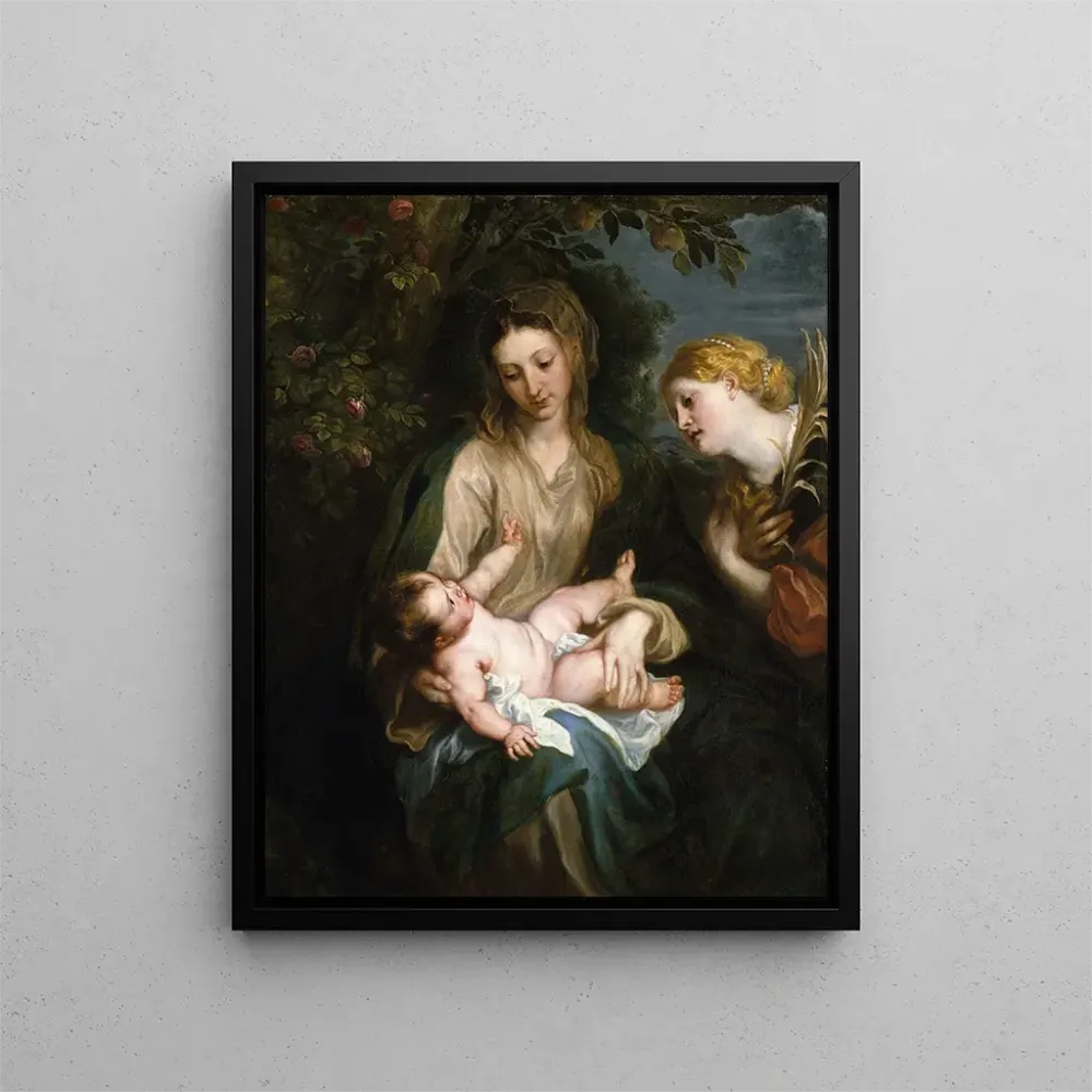 Tyhjä maalaus Vauvan kanssa ja Pyhän Katariinan Aleksandriasta - Antoine van Dyck | Taidetuloste