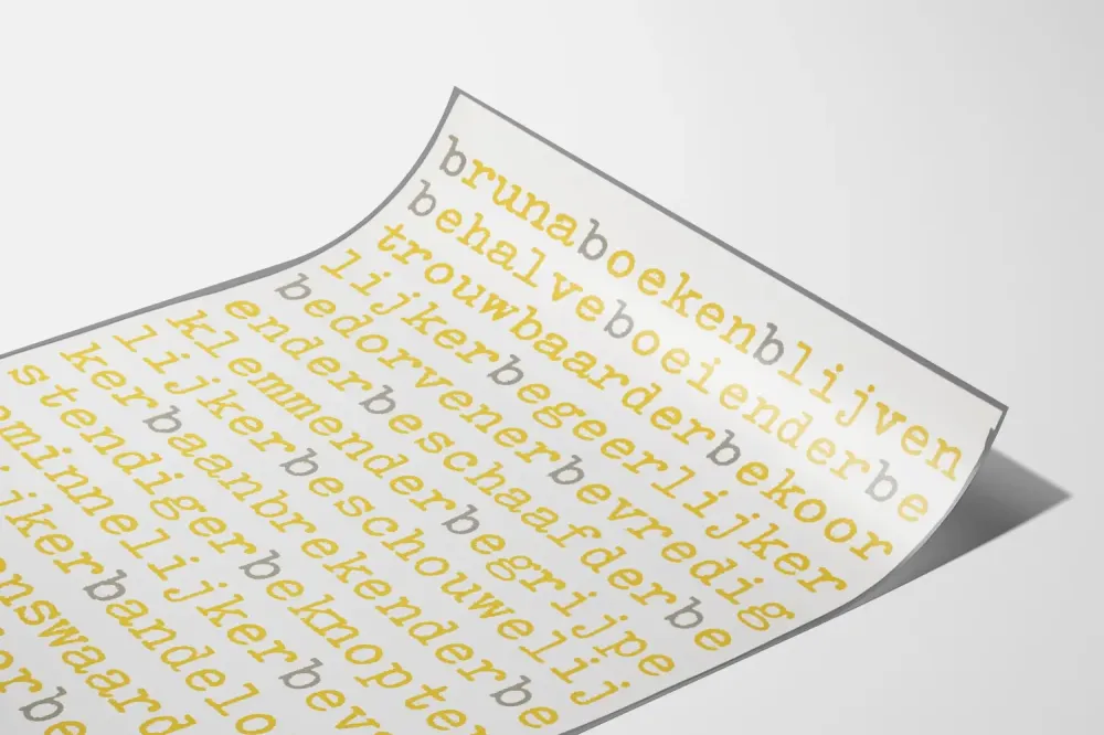 Typografinen abstrakti juliste harmaa ja keltainen