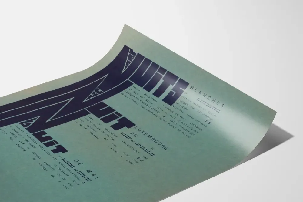 Typografinen juliste Dostojevskin Valkoiset yöt