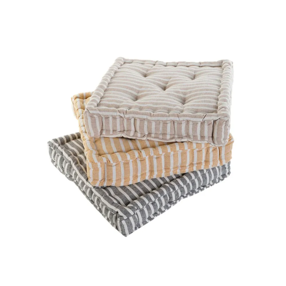 Tyyny Home ESPRIT Keltainen Beige Välimeren 56 x 56 x 13 cm (3 osaa)