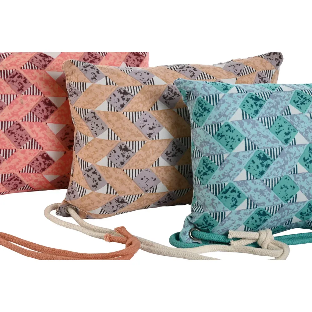 Tyyny Home ESPRIT Ruskea Turkoosi Koralli 30 x 10 x 20 cm (3 osaa)