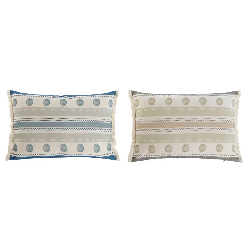 Tyyny Home ESPRIT Sininen Beige 60 x 10 x 45 cm (2 osaa)