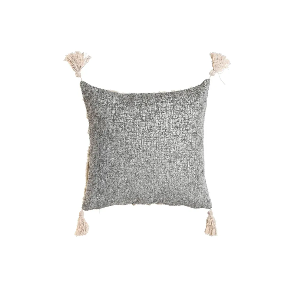Tyyny Home ESPRIT Valkoinen Harmaa Tupsut Boho 45 x 15 x 45 cm