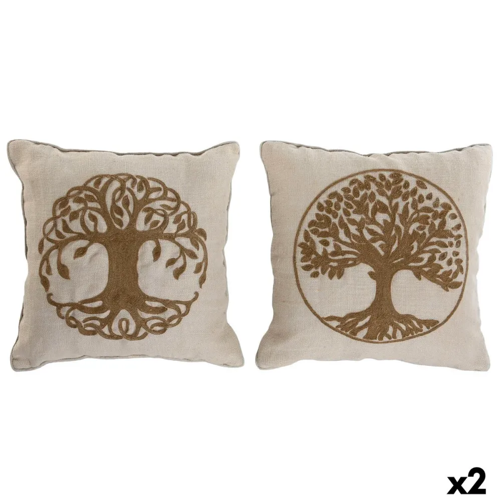 Tyyny Home ESPRIT Valkoinen Luonnollinen Puut Romanttinen 45 x 15 x 45 cm (2 osaa)