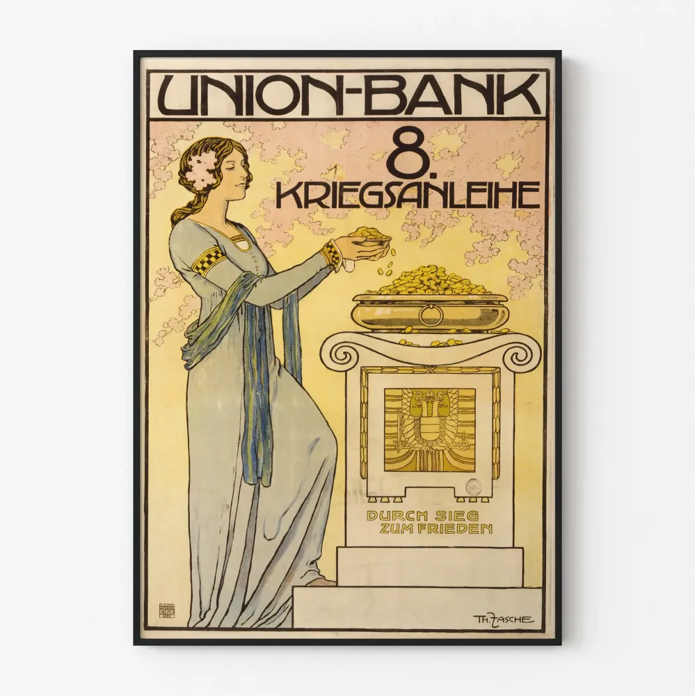 Union Bankin 8. sotavelkalehti - vintage-seinäkoriste