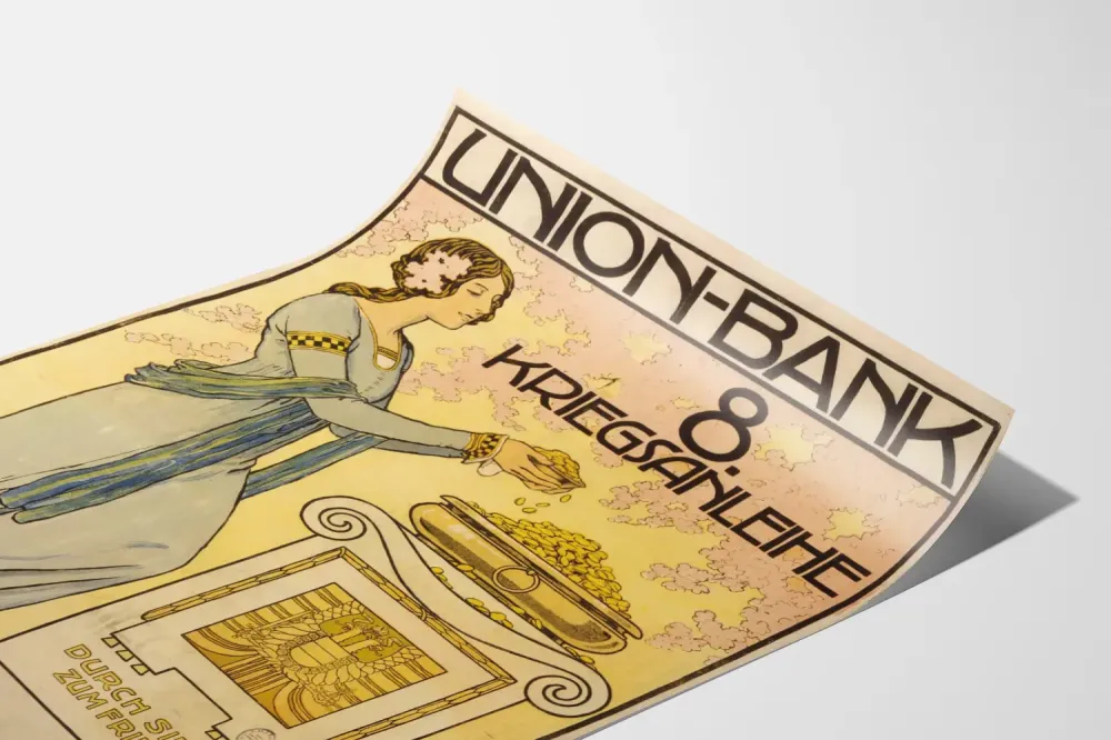 Union Bankin 8. sotavelkalehti - vintage-seinäkoriste