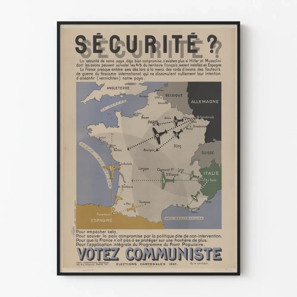 Vaalipropagandajuliste Ranskan 1937 Äänestä kommunistia