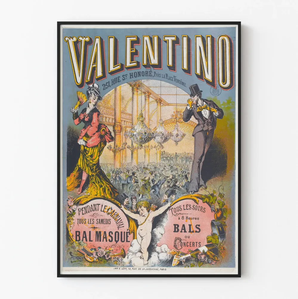 Valentino Pariisin vanha masquerade juliste