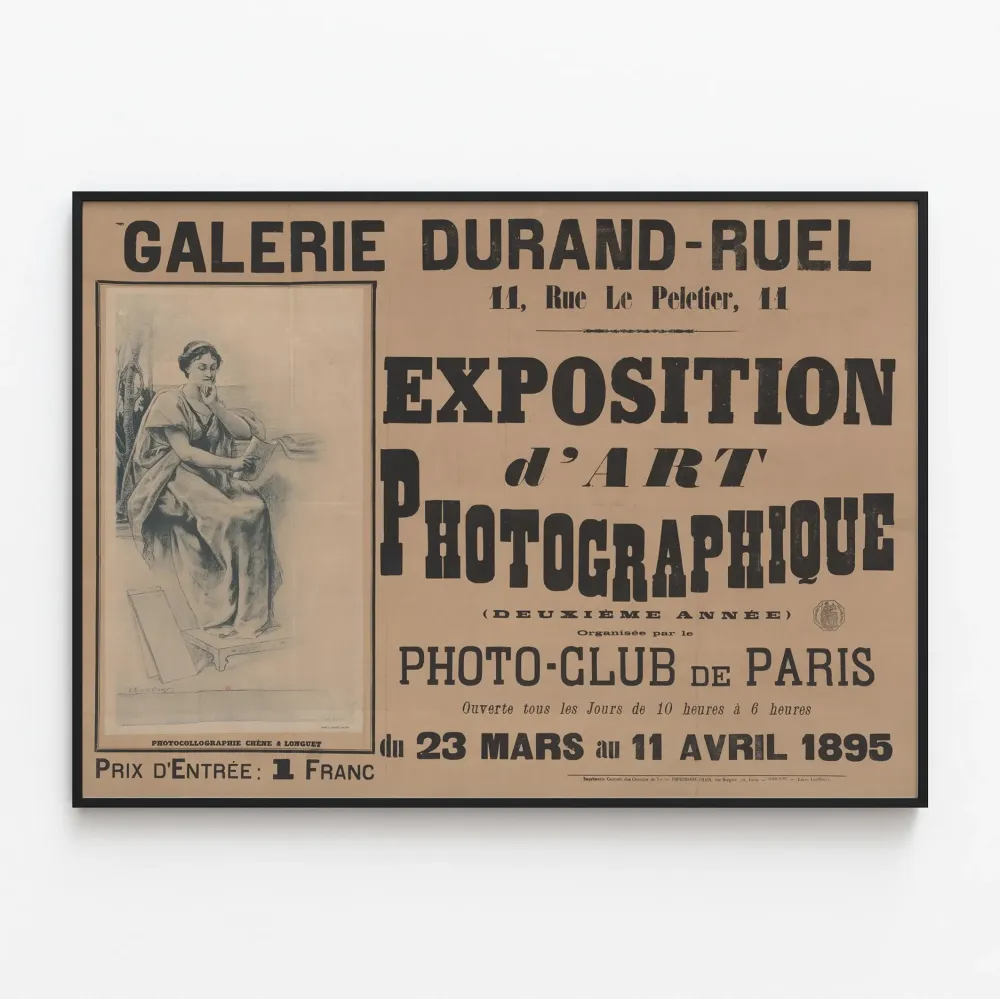 Valokuvataiteen näyttelyjuliste Galerie Durand-Ruel 1895