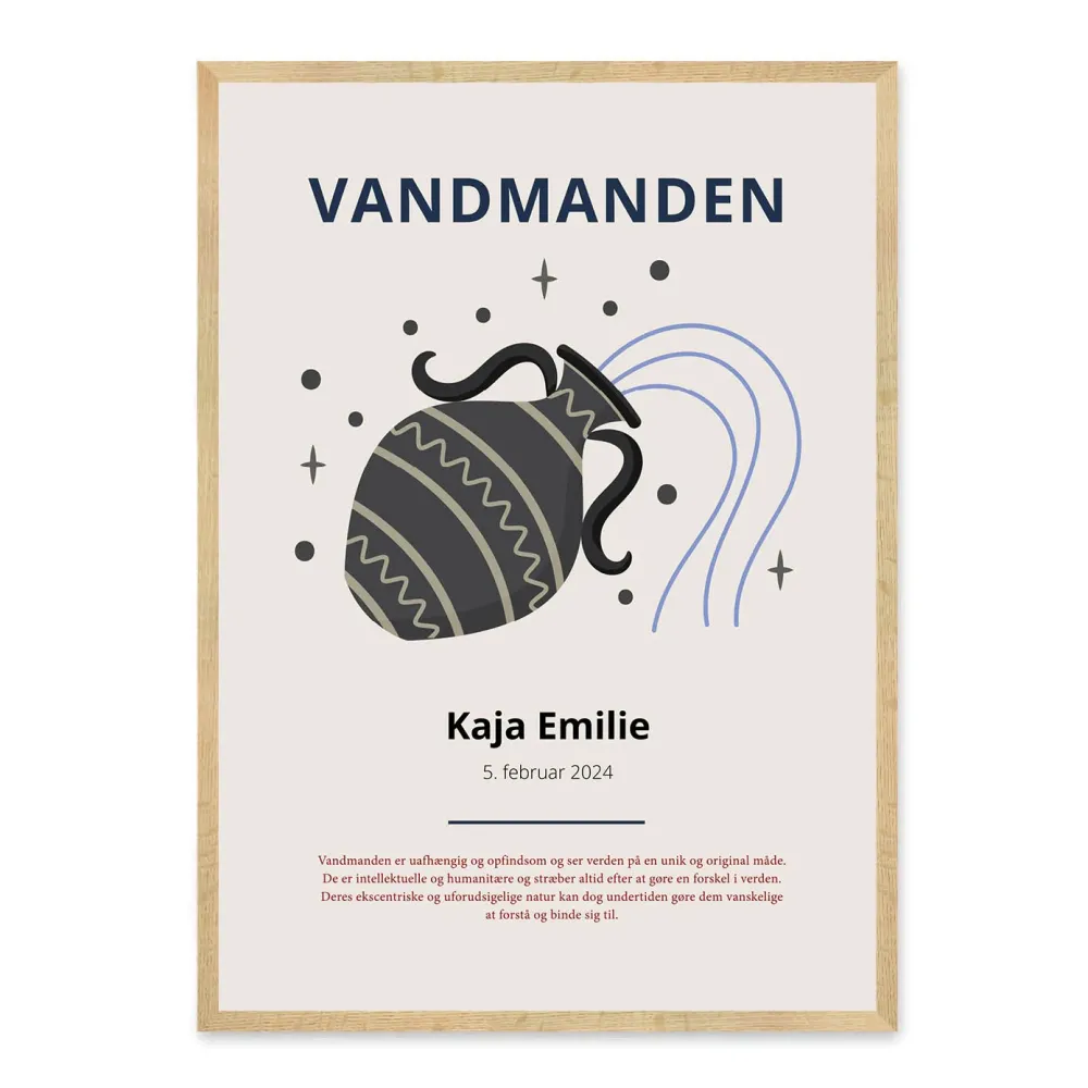 Vandmanden Stjernetegn Plakat