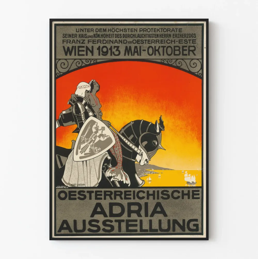 Vanha itävaltalainen Adriatikan näyttelyn juliste, Wien 1913