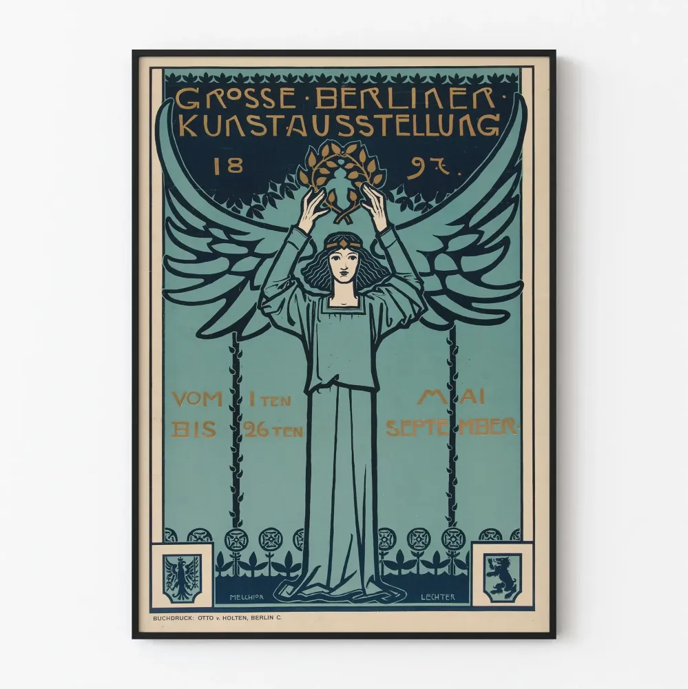 Vanha juliste Berliinin taidenäyttelystä 1897, jugendtyyli