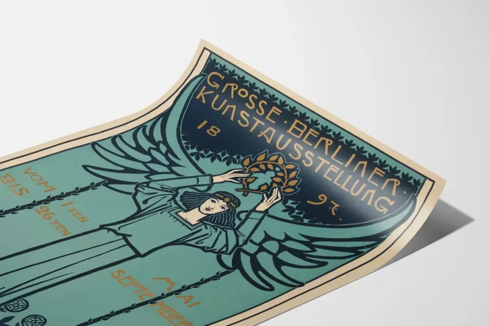 Vanha juliste Berliinin taidenäyttelystä 1897, jugendtyyli