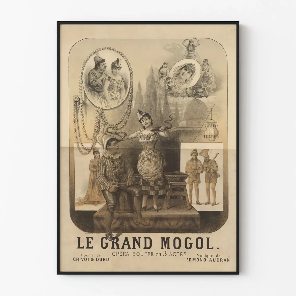 Vanha juliste Le Grand Mogol - Operetti kolmessa näytöksessä