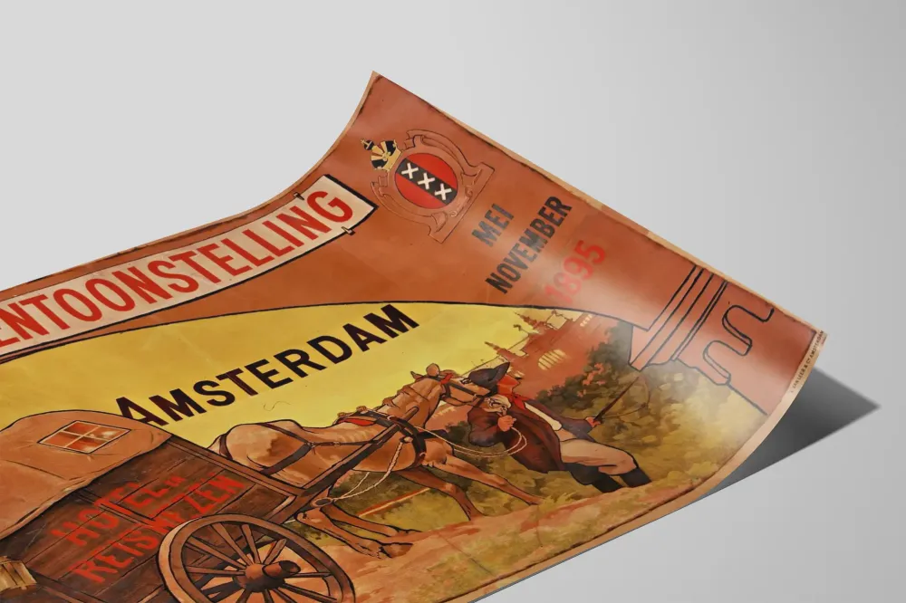 Vanha juliste maailmannäyttelystä Amsterdamin 1895