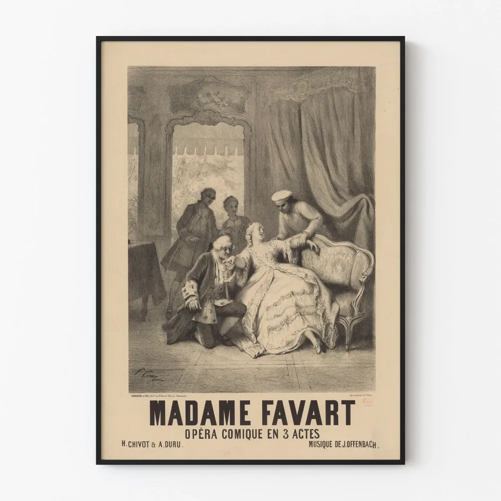 Vanha juliste Madame Favart - Komediateatteri ooppera kolmessa näytöksessä