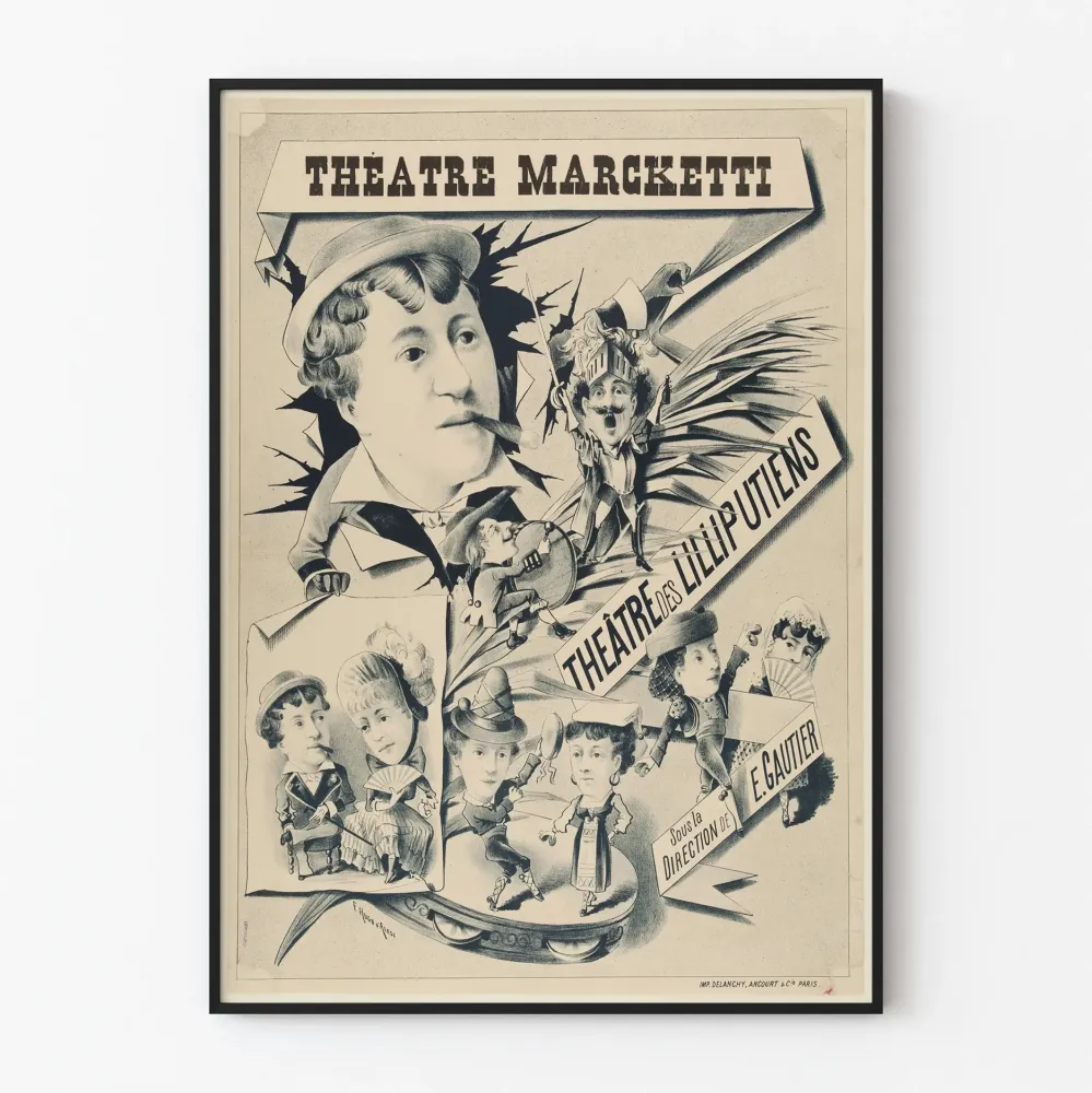Vanha juliste Marcketti-teatteri - Lilliputiens-teatteri E. Gautierin johdolla