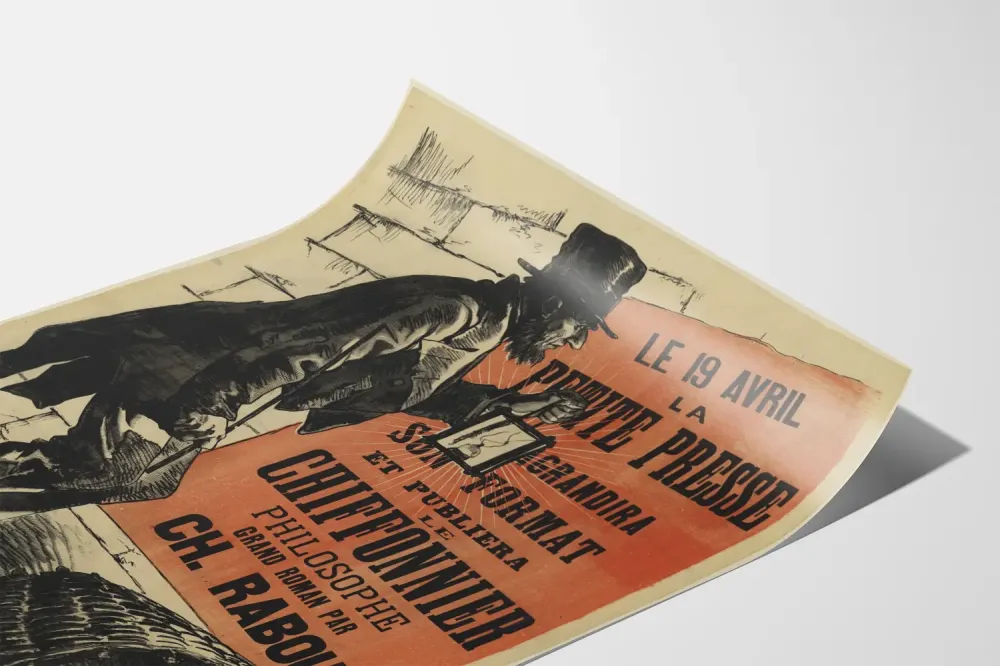 Vanha juliste La Petite Presse ja Le Chiffonnier Philosophe
