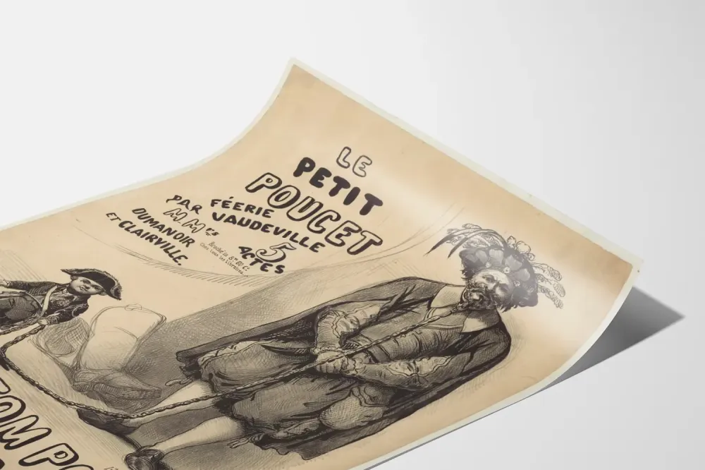 Vanha juliste Pieni Puuha ja vaudeville, 5 näytöstä