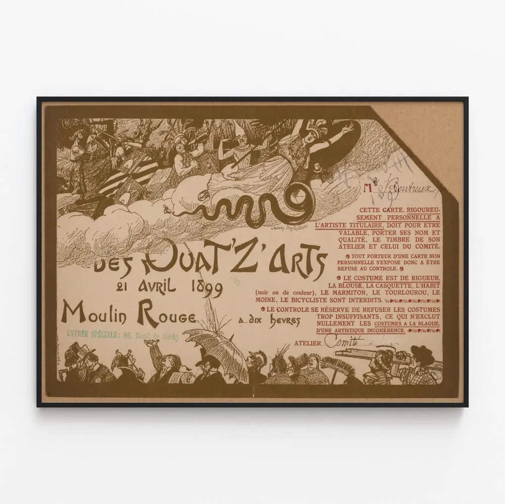 Vanha juliste Quatz'arts Moulin Rougessa 1899