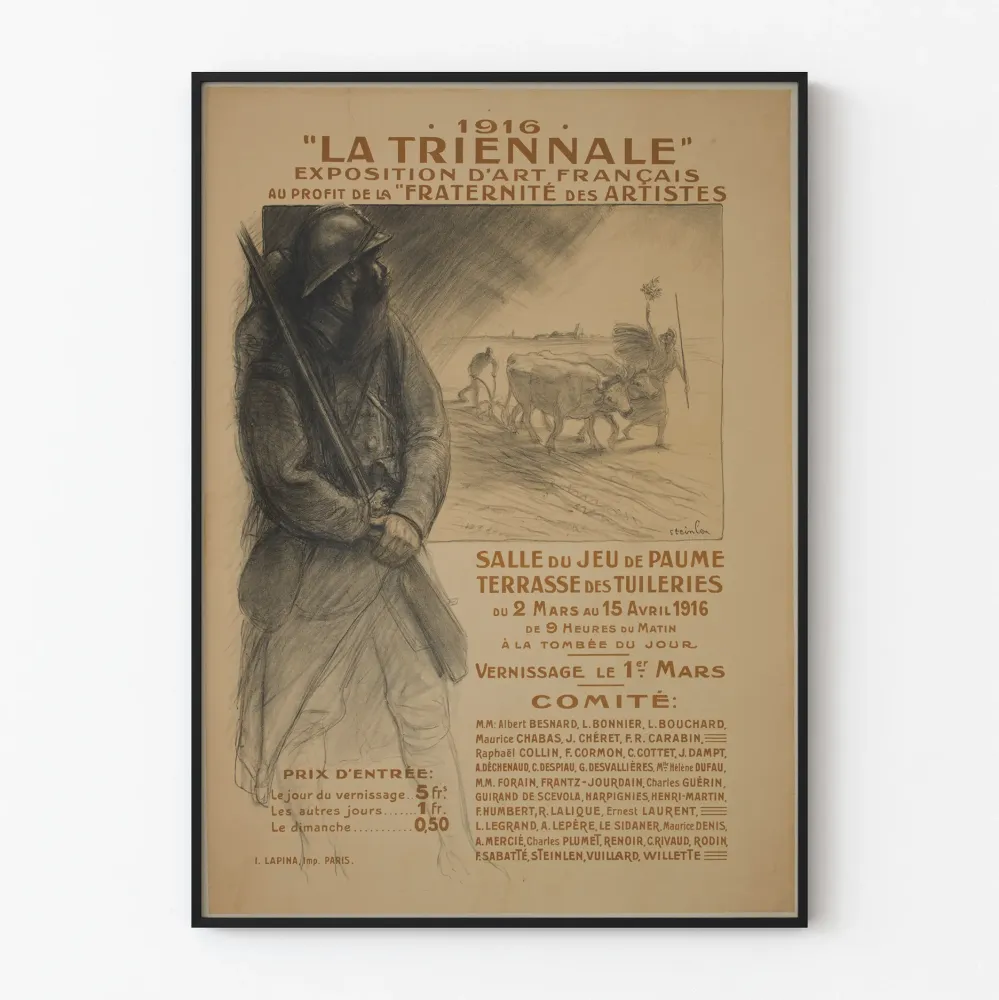 Vanha juliste Ranskan taidenäyttelystä La Triennale 1916