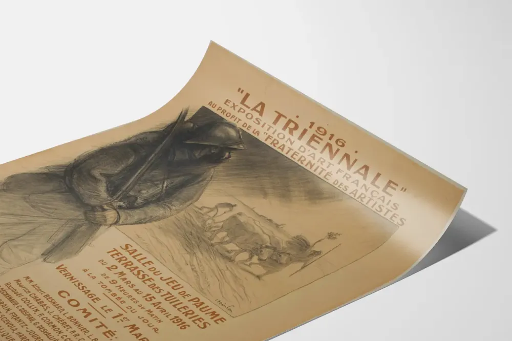 Vanha juliste Ranskan taidenäyttelystä La Triennale 1916
