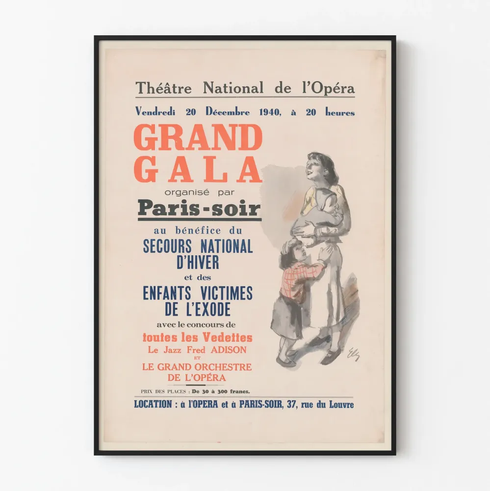 Vanha juliste Suurgaala Kansallisoopperan teatterissa 1940