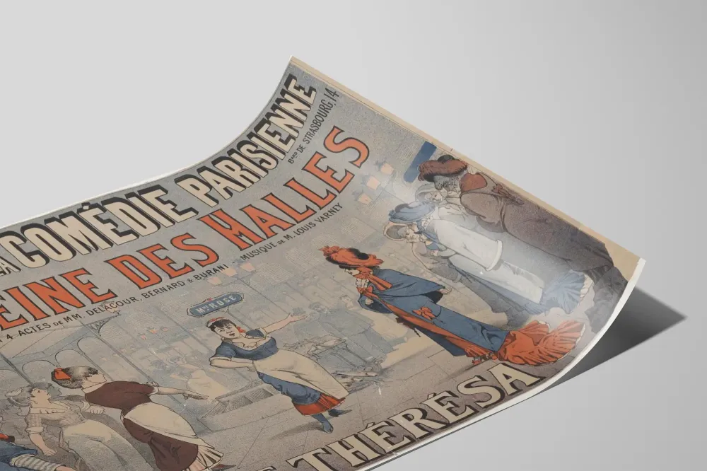 Vanha juliste Théâtre de la Comédie Parisienne - La Reine des Halles