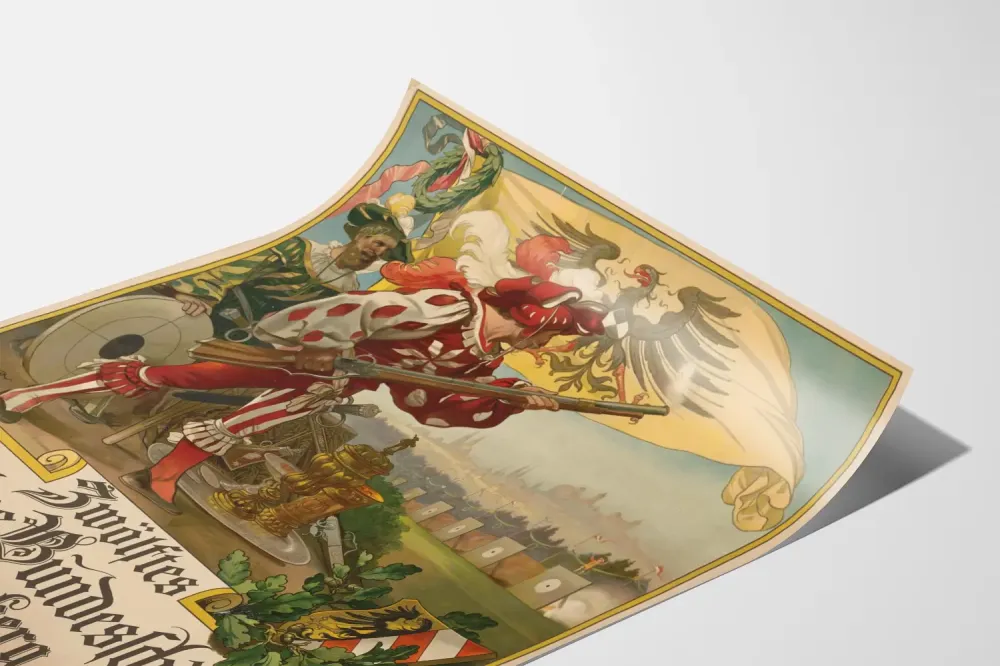 Vanha juliste Zwölftes Deutsches Bundesschießen Nürnberg 1897