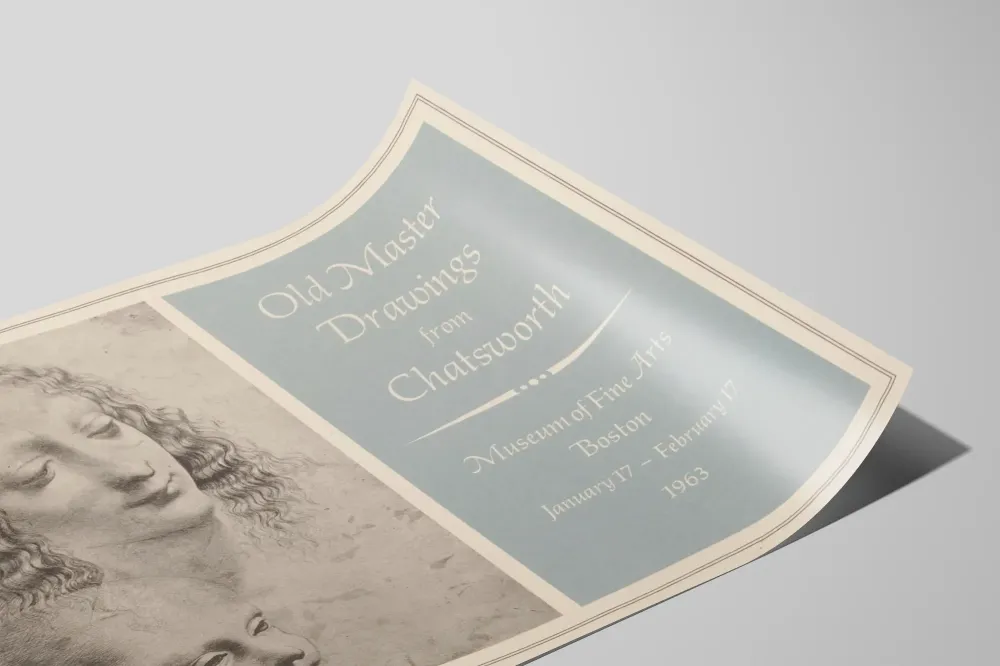 Vanha mestaripiirrosten juliste Chatsworthista - Klassiset piirustukset Bostonin taidekeskuksen museossa