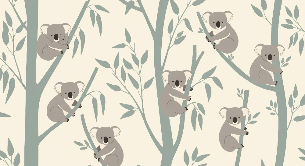 Vauvanhuoneen tapetti | Suloinen koala-aihe