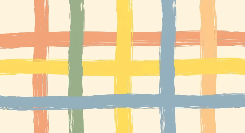 Vauvanhuoneen tapetti | Värikäs ruutukuvio pehmeillä sävyillä