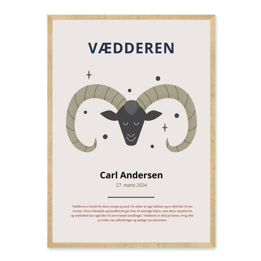 Vædder Stjernetegn Plakat