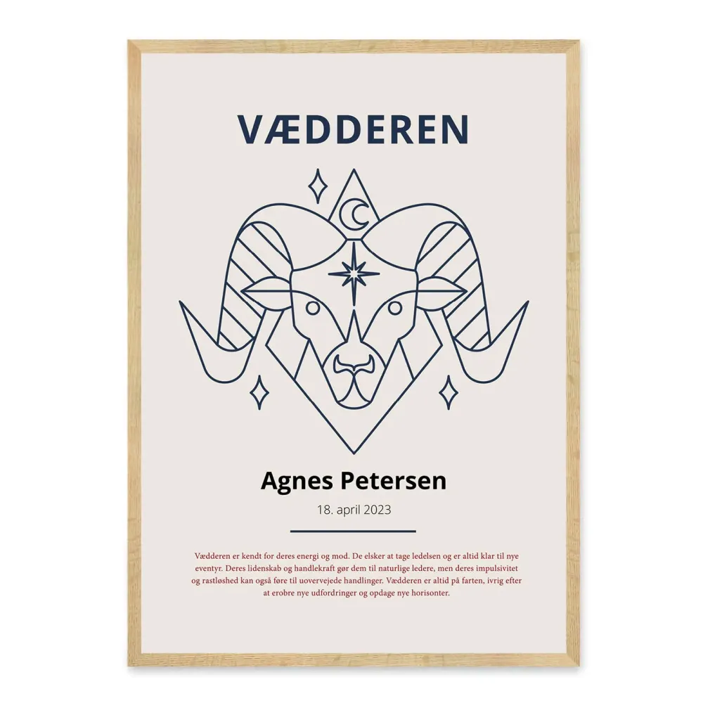 Vædderen Stjernetegn Plakat
